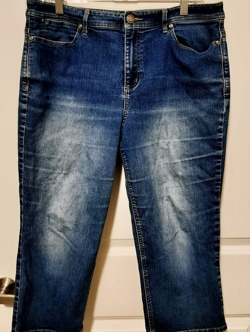 Christopher & Banks Blue Cropped Straight Jeans